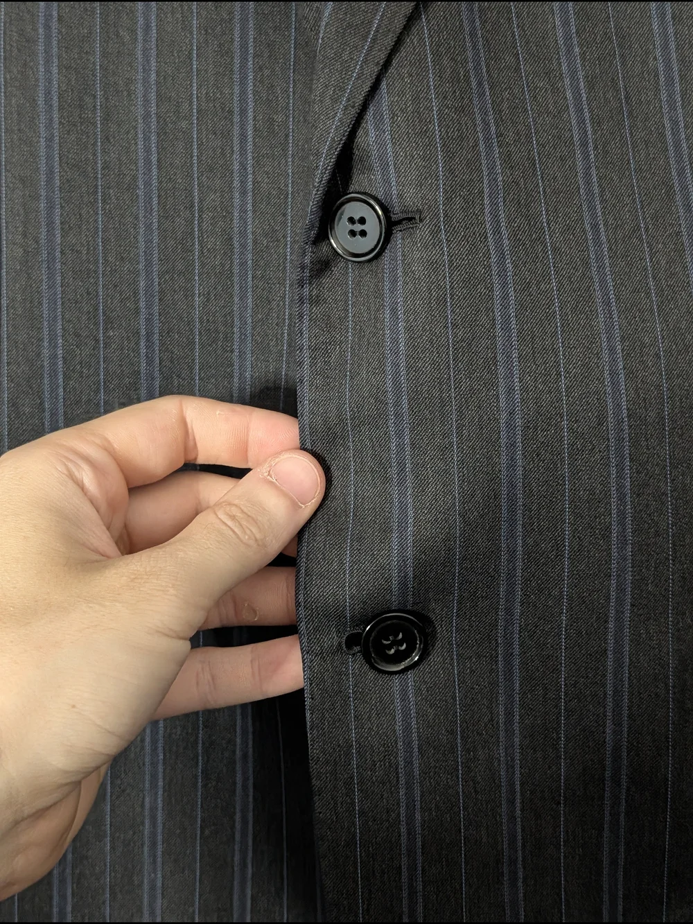 BRIONI Charcoal/Blue Striped SOFT Wool Two-Button Italian Sport Coat 48L